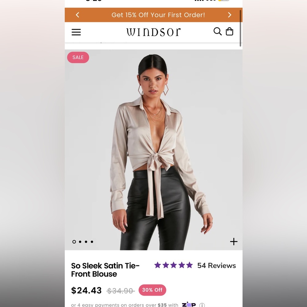 Windsor satin crop top